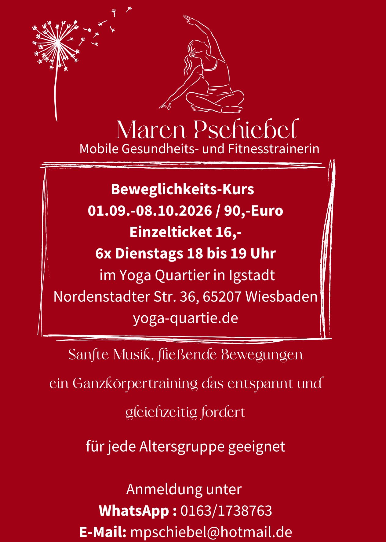 Ab 1.9.2026 Beweglichkeits-Kurs mit Maren
