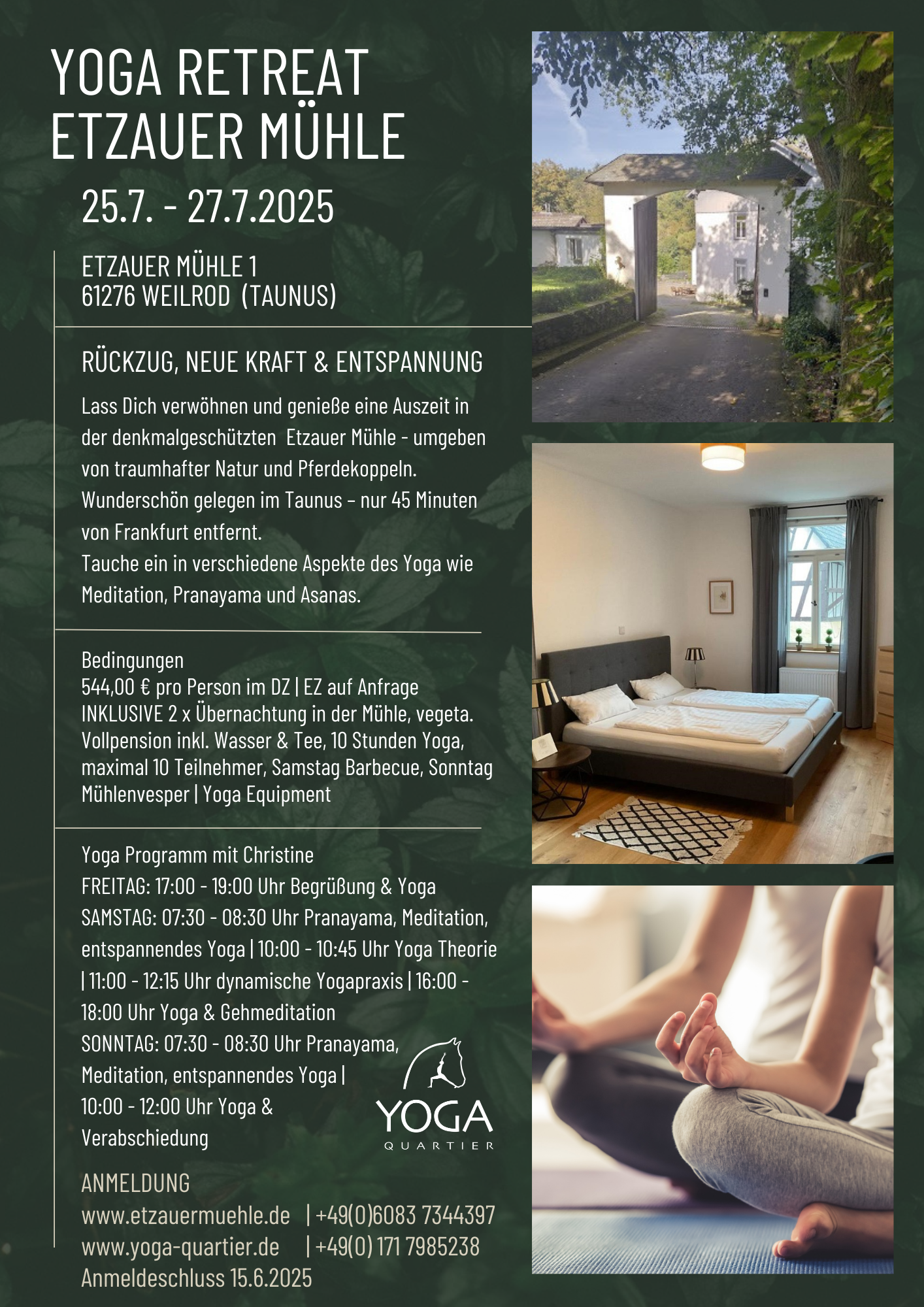 25.7. - 27.7.2025 Yoga Retreat mit Christine