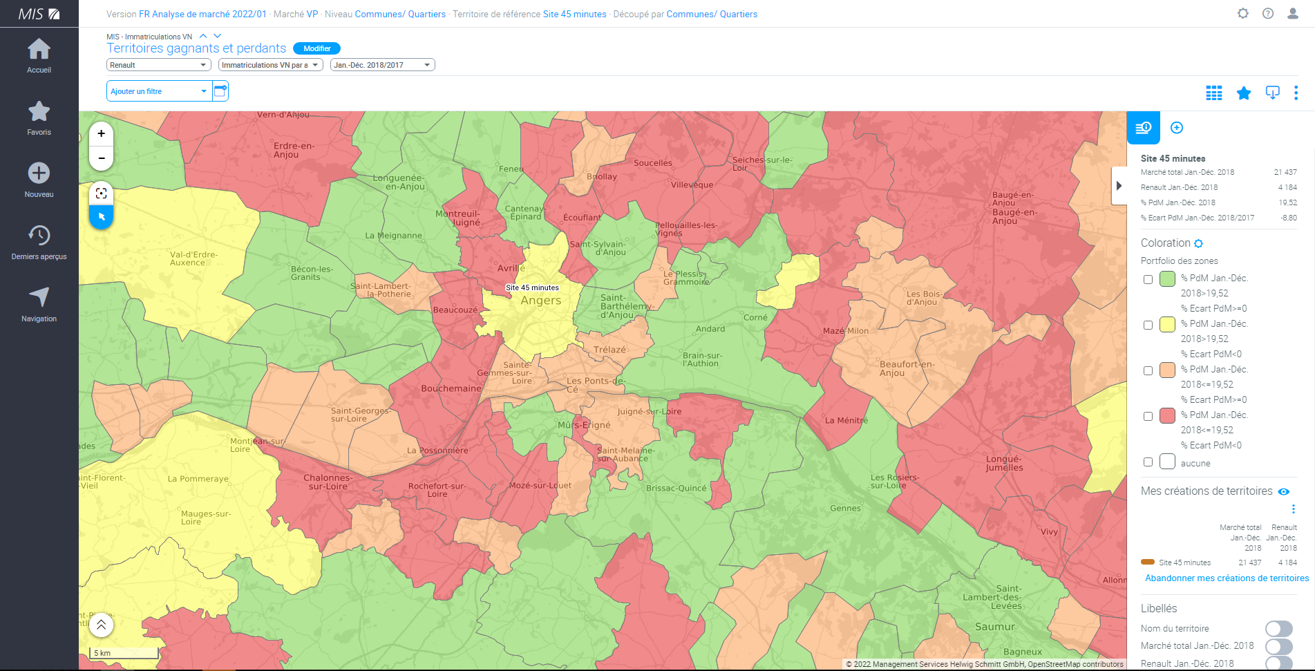 Identifiez les territoires gagnants et perdants