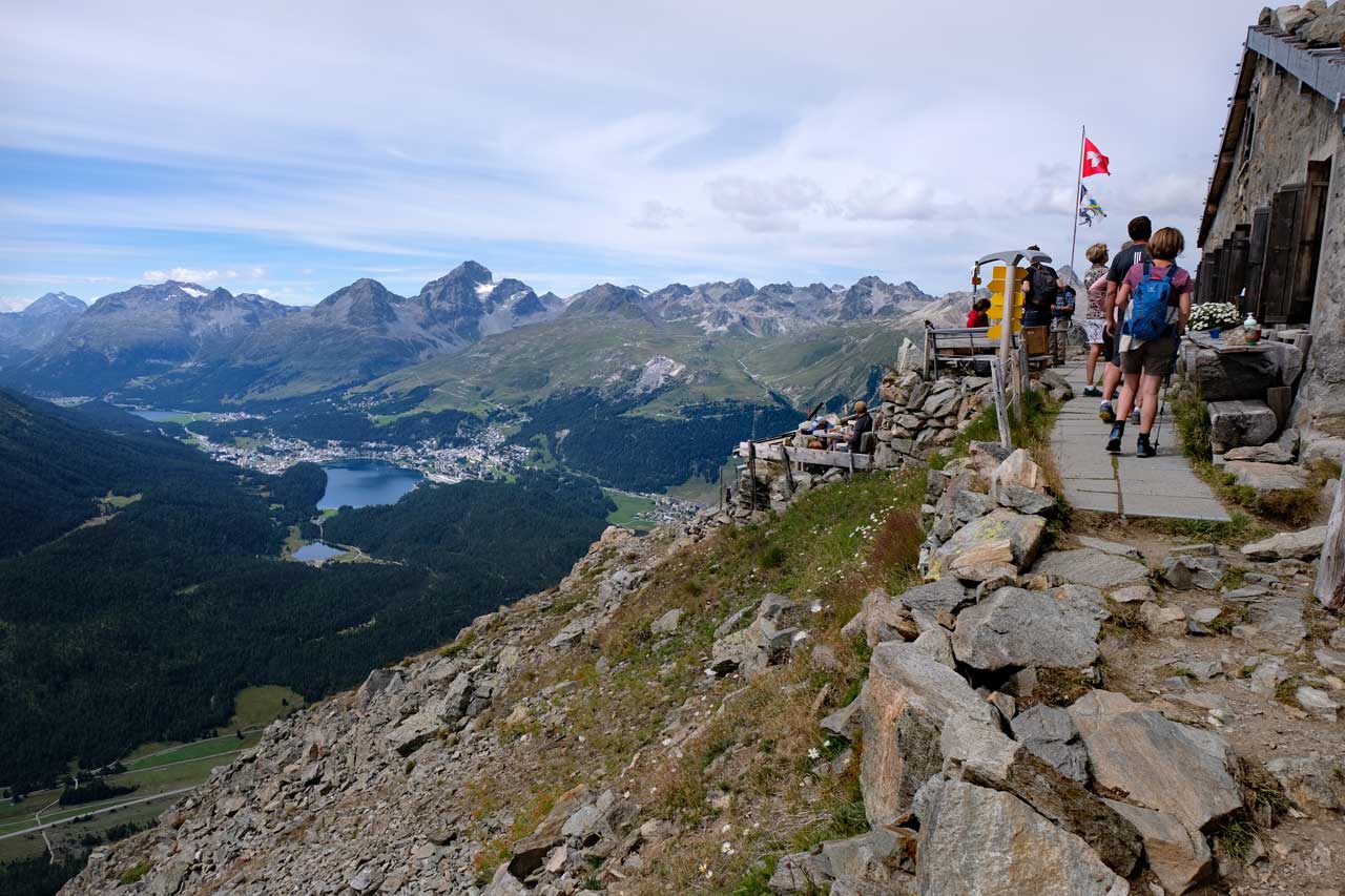 Blick auf St. Moritz von der Segantinihütte