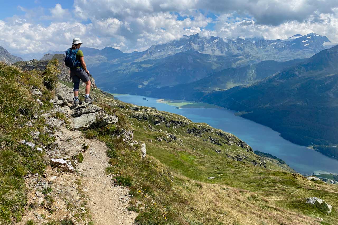 Wanderung Panorama mit Silser See und Bernina Alpen