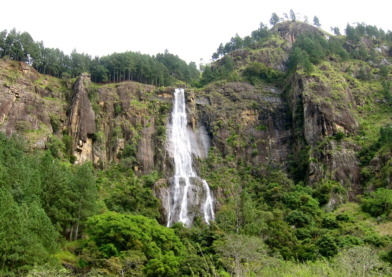 Hiking trail Bambarakanda water falls  Sri Lanka