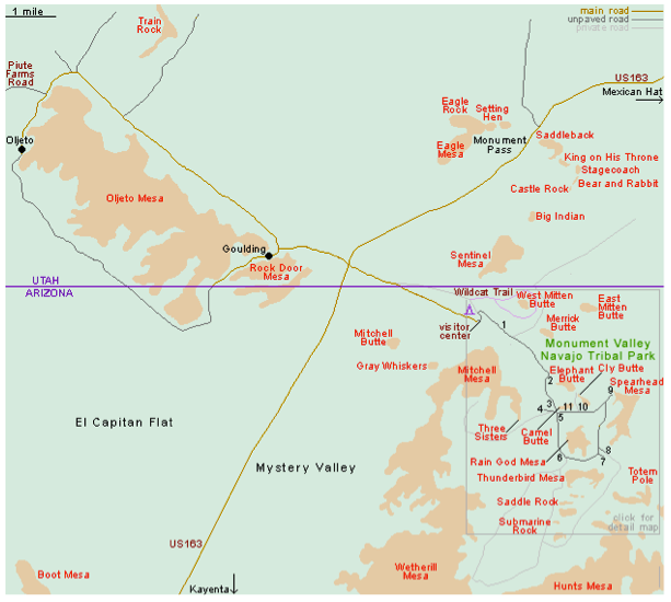 Karte Monument Valley