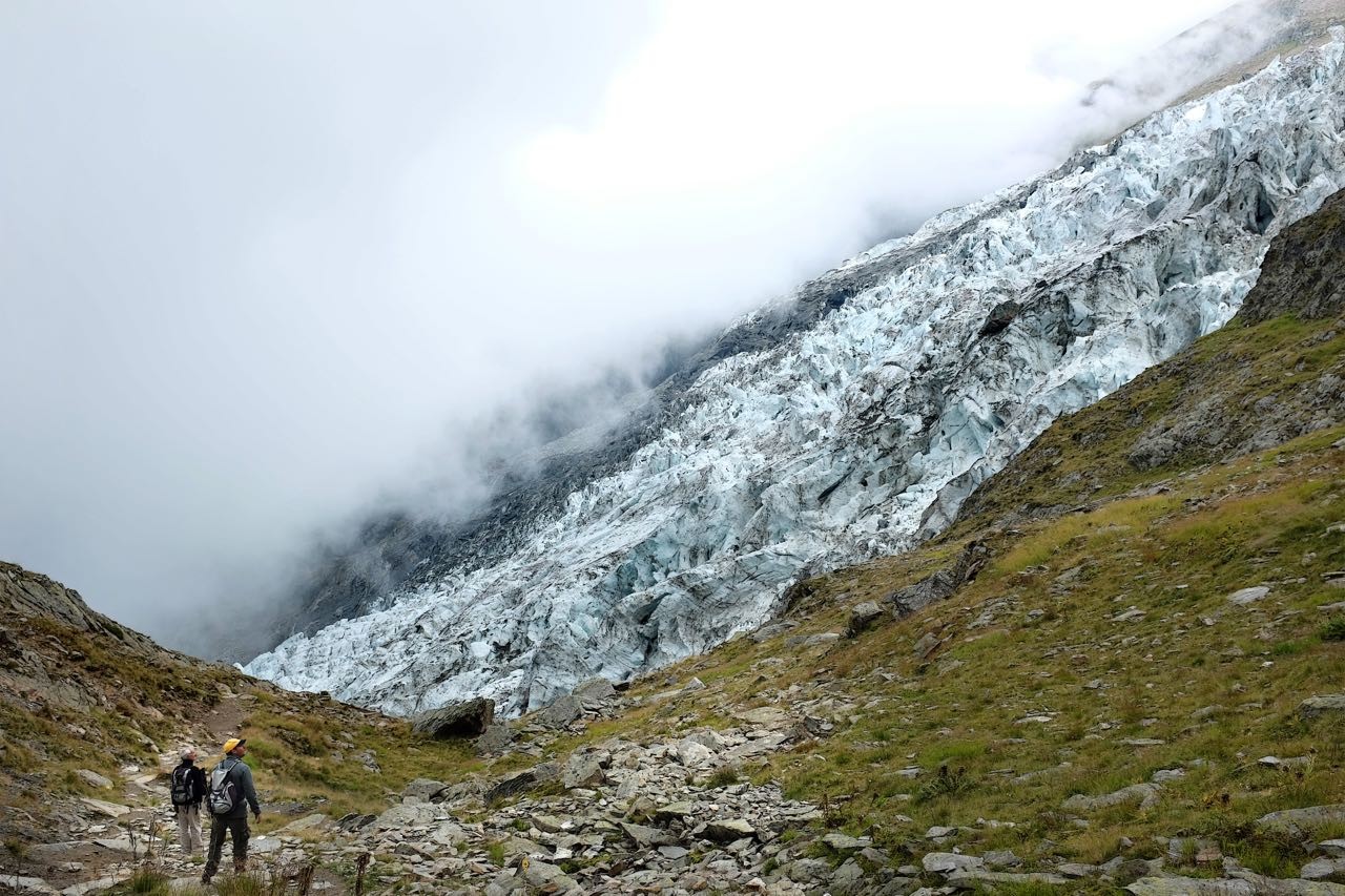 Am Glacier des Bossons auf der Wanderung zur La Jonction