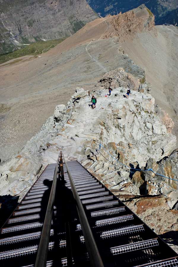 Eisenleiter zur  Hörnlihütte am Matterhorn