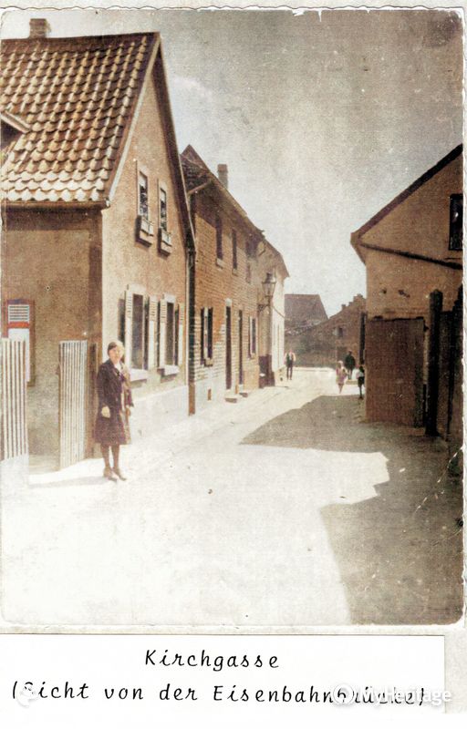 Abb. 21A Kirchgasse vor 1944 - Blink von der Sonerburger zur Frankfurter Straße 