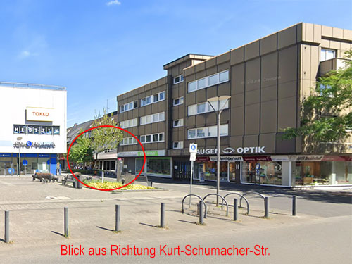 Blick aus Richtung Kurt-Schumacher-Str.
