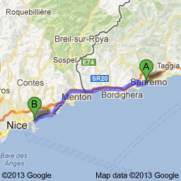 C'est dans quelle mesure il est de notre succursale à partir de Cap-d'Ail à Via Giovanni Marsaglia 53: 49,1 km