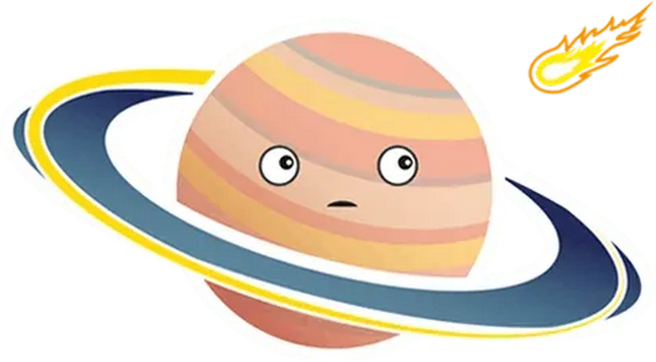 saturne - astre - environnement - smiley émoticône émoji cartoon clipart illustration - artémotic