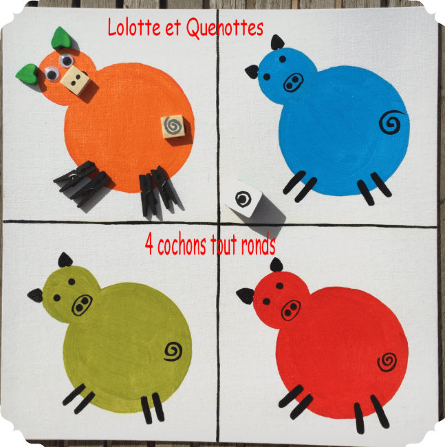 bricolage jeu éducatif enfants animaux lolotte et quenottes cochon qui rit