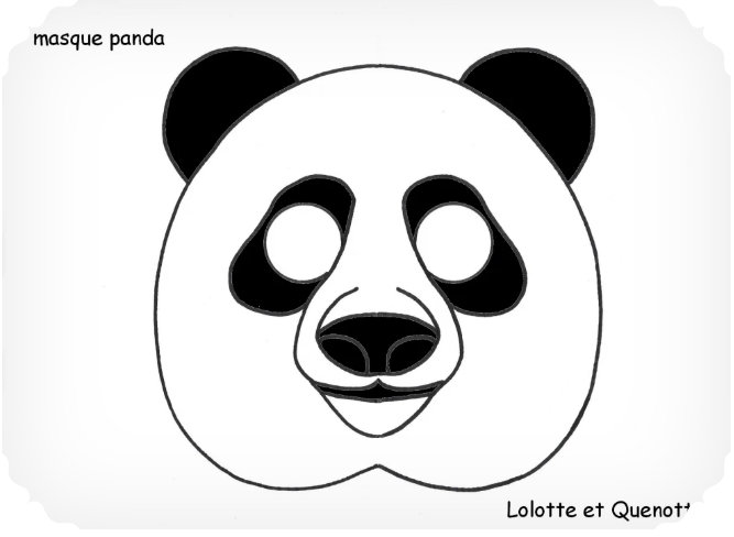 bricolage animaux lolotte et quenottes masque panda a découper bricolage animaux