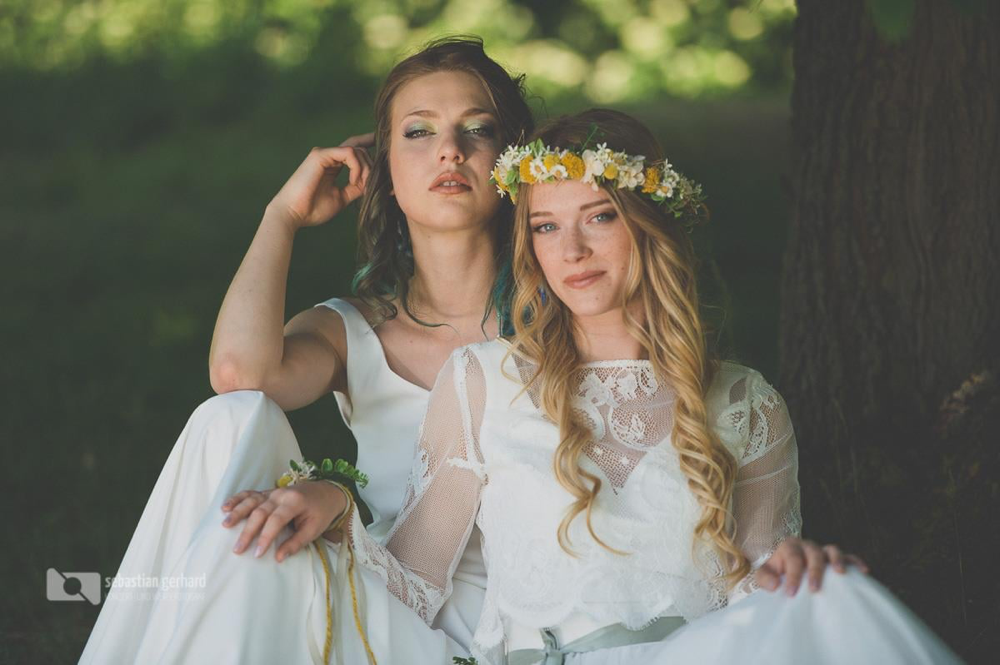 Boho Hochzeitskleid mit Spitze
