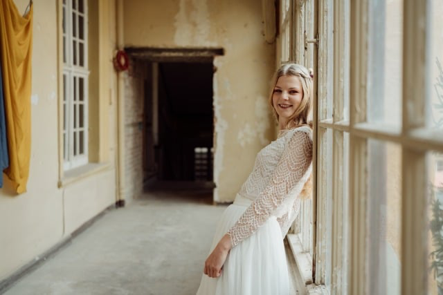 Spitzentop "Lena" mit Tüllrock "Nami" - romantisches zweiteiliges Brautkleid im Boho Look