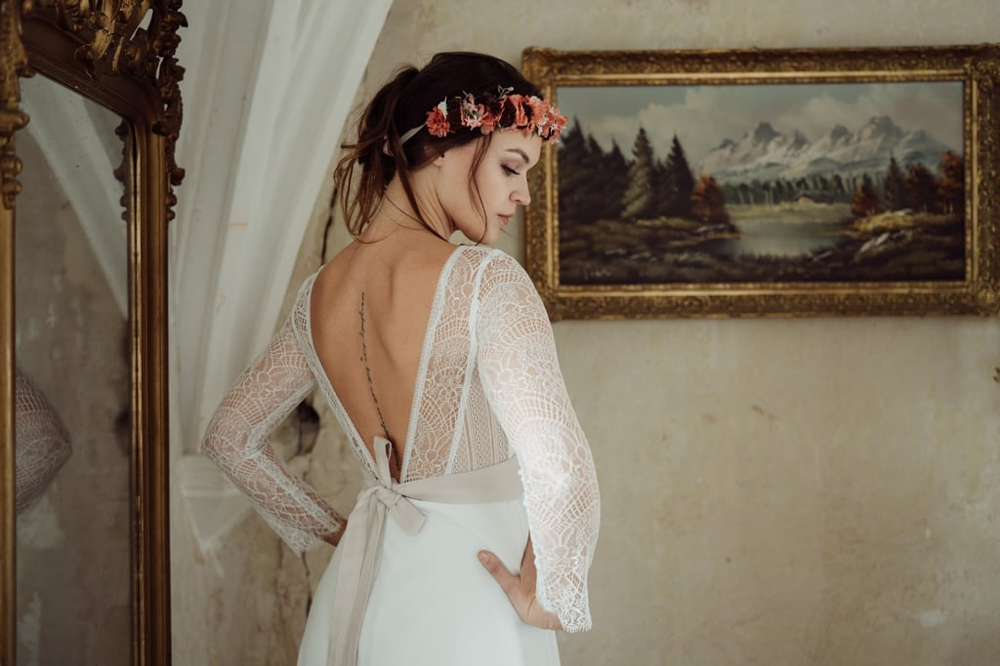 Boho Hochzeitskleid mit Spitze
