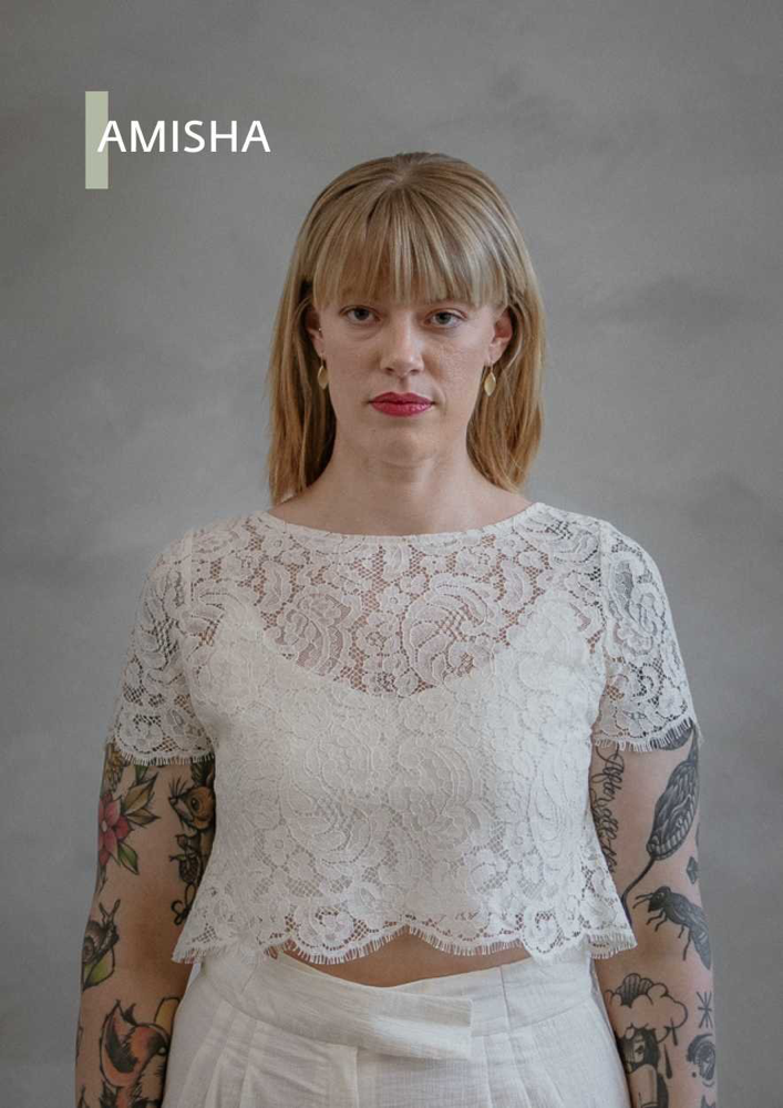 Spitzentop AMISHA mit Croptop TORI - Eco Love Bridal 