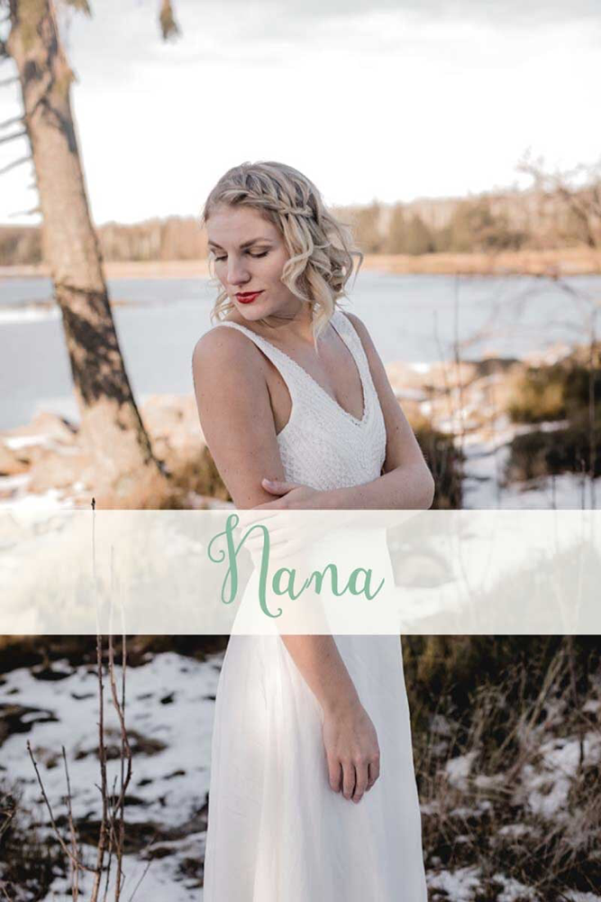 Brautkleid ~ Nana ~ nachhaltiges Bio Brautkleid -Die neue elementar Brautkollektion NO FAIRY TALE besticht durch natürliche Lässigkeit und nachhaltige Materialien.