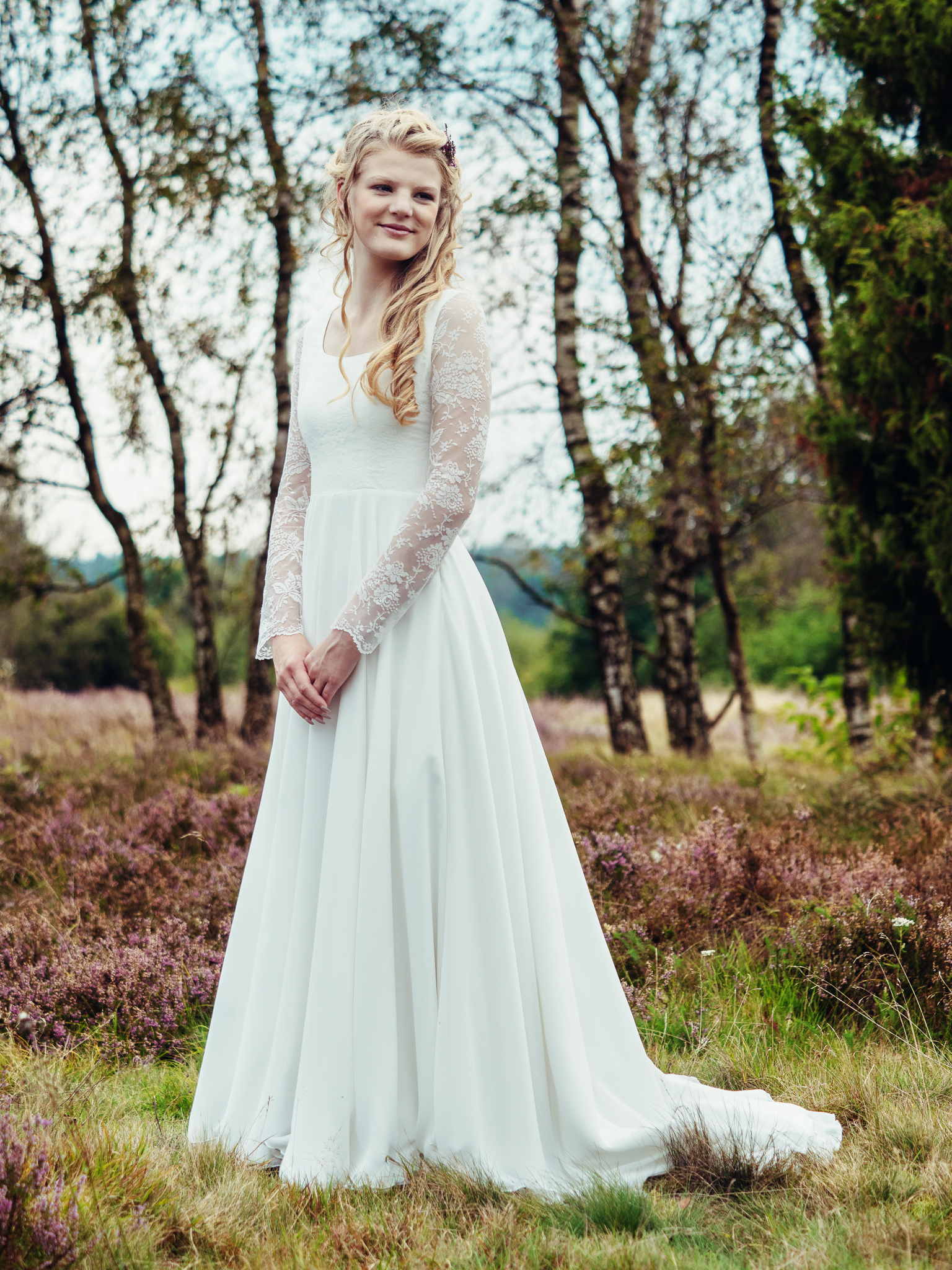 Spitzen Brautkleid mit Ärmel