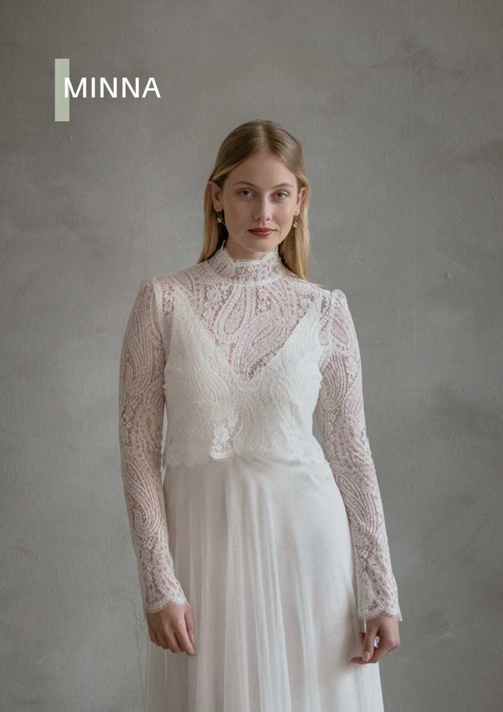 Spitzentop MINNA mit Kleid HARVAY PURE - Eco Love Bridal 