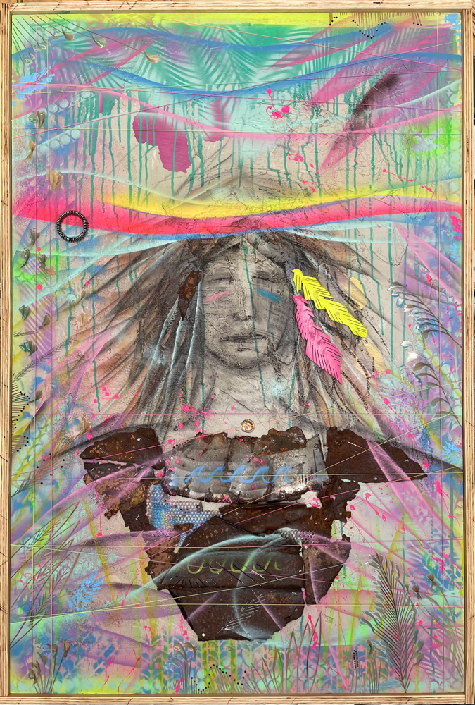 "This boy is tocotronic" - Mixed Media auf Holz (150x100cm - gerahmt) 🔴