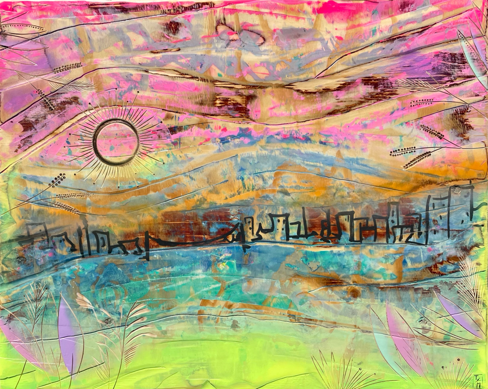 "Paradise City" - Lacke auf Holz (100x80cm) 520€