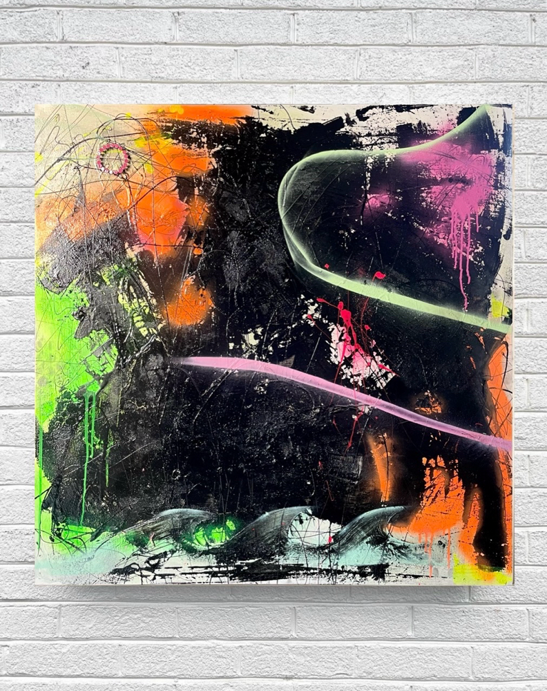 "Neon Ballroom" - Lacke auf Leinwand (100x100cm) 590€