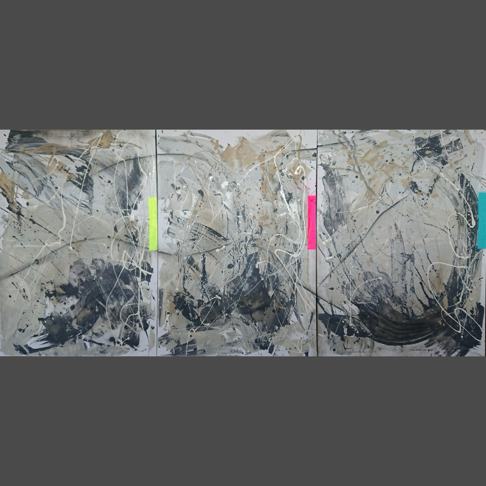 "Neon Triology" - Acryl/Lacke auf Leinwand (je 100x70cm) 🔴