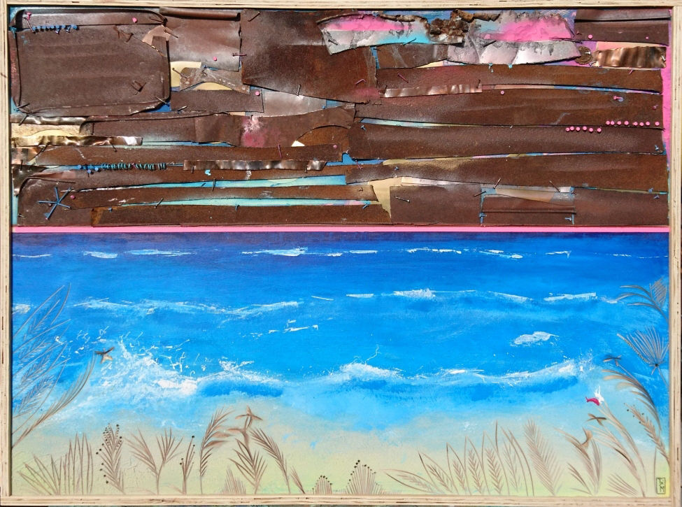 "Iron sky" - Metall/Acryl/Lacke auf Sperrholzplatte (115x86 - gerahmt) 630€