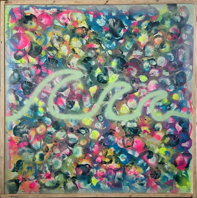 "Seaflowers" - Acryl/Lacke auf Leinwand (100x100cm - gerahmt) 540€