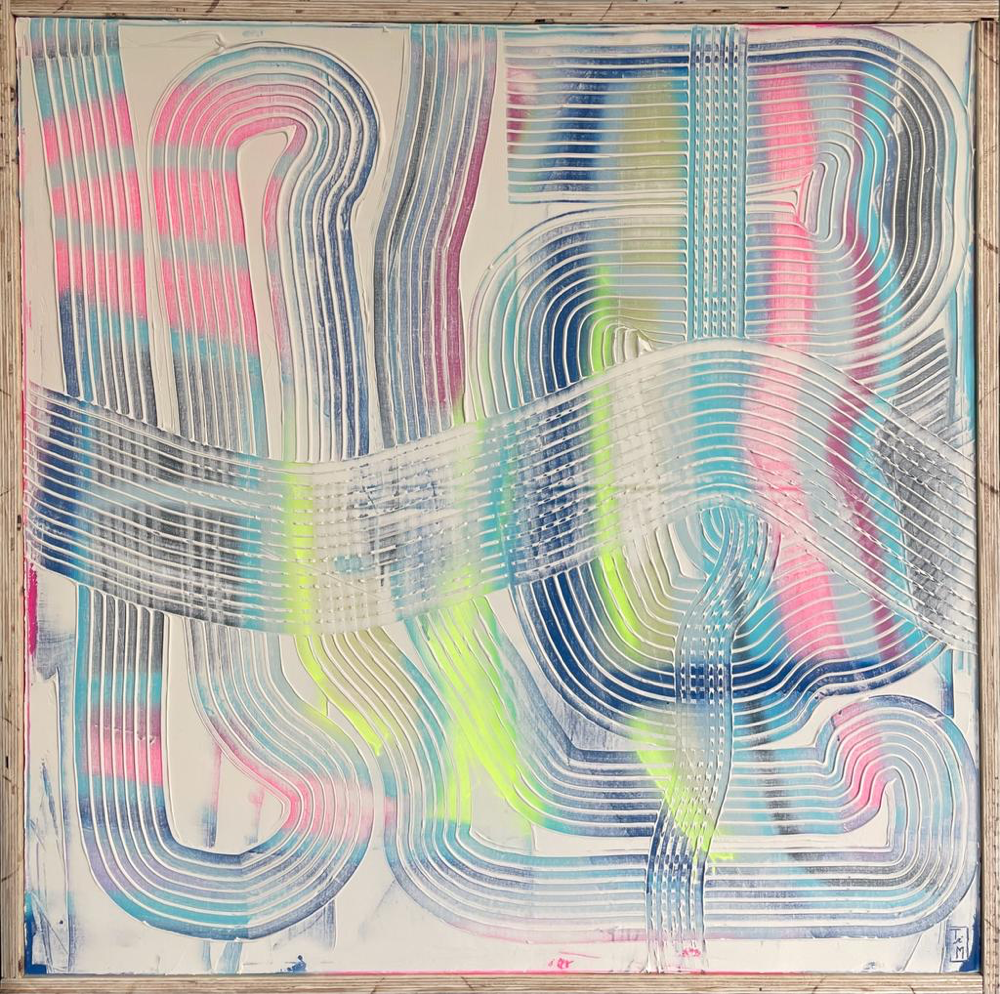 "Supersonic Love" - Acryl/Lacke/Spachtel auf Leinwand (100x100cm - gerahmt) 590€ 🔴