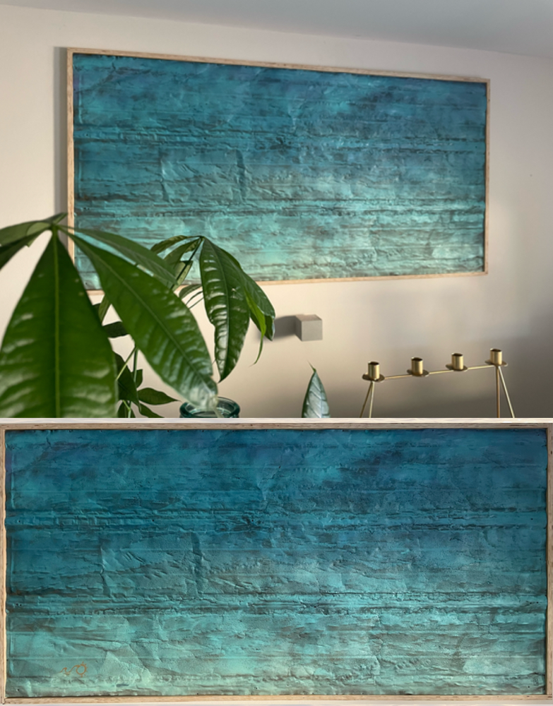 "Sound of the ocean" - Lacke auf Metall (200x95cm - gerahmt) 1400€