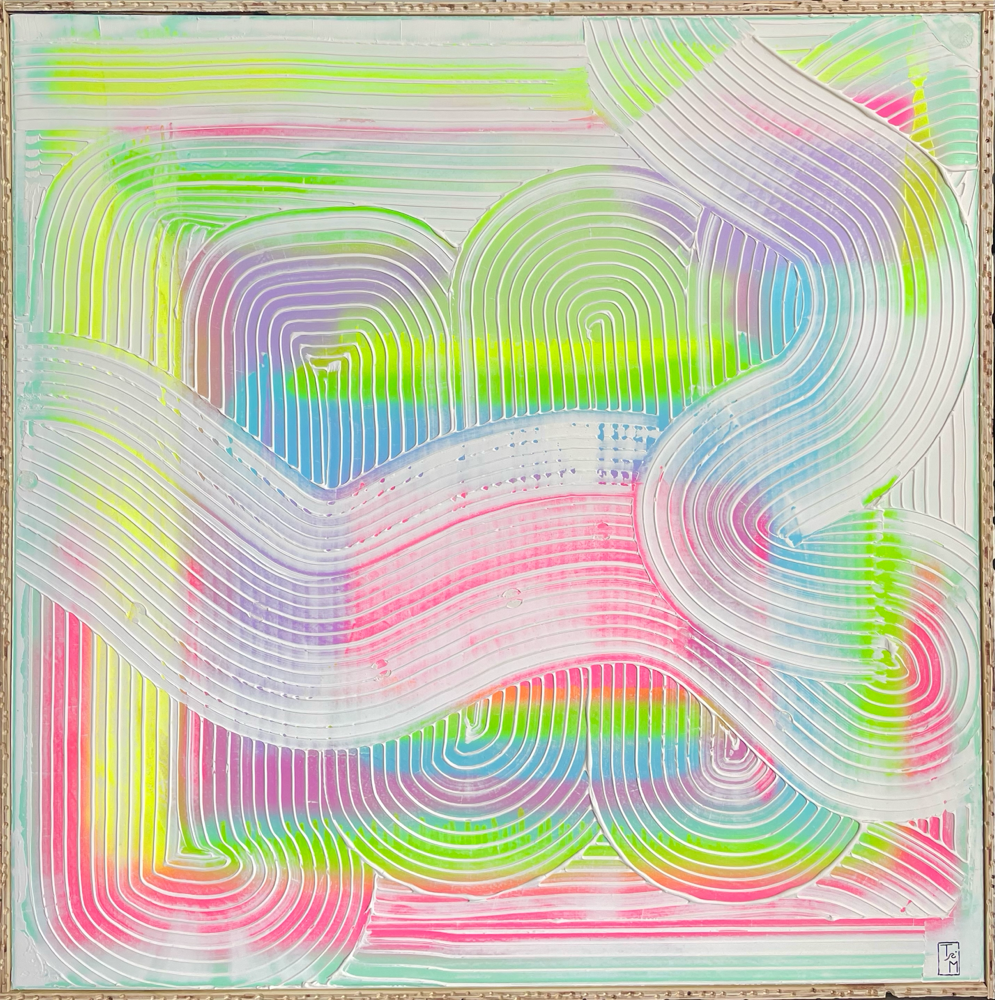 "Soundcloud" - Lacke/Spachtel auf Leinwand (100x100cm - gerahmt) 590€