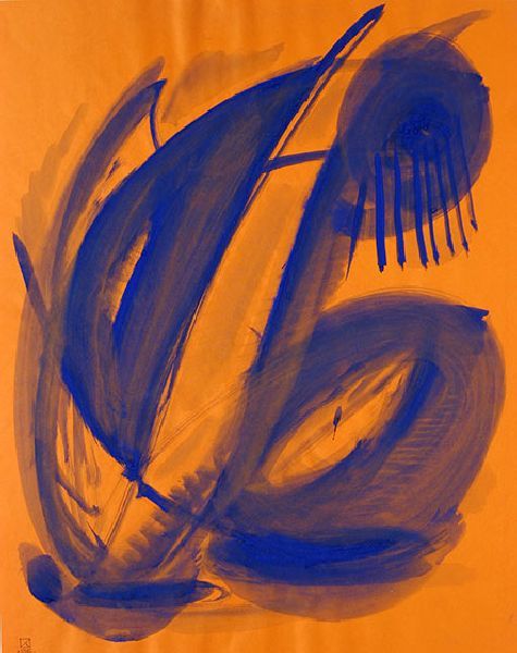 Morning. 1995. Gouache on colored paper. 61 х 48.5