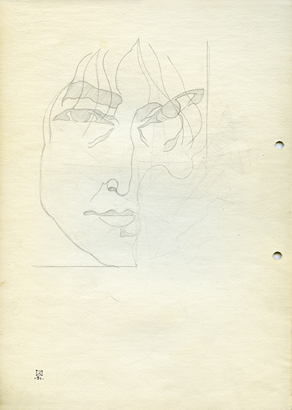 Hat. 1991. Pencil on paper. 30 х 21