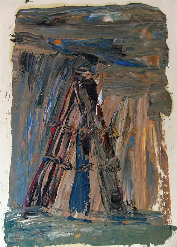Guiding Pillars. 2010. Oil on cardboard. 29.5 х 21