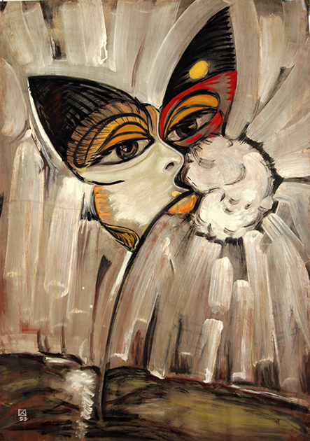 Butterfly and Dandelion. 1993. Mixed media on paper. 86 х 61