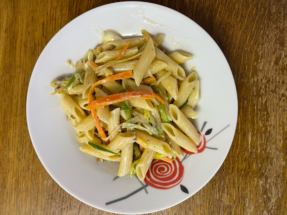 Penne mit Gemüse und Roquefort - Da wollen auch die Fleischliebhaber einen Teil abkriegen