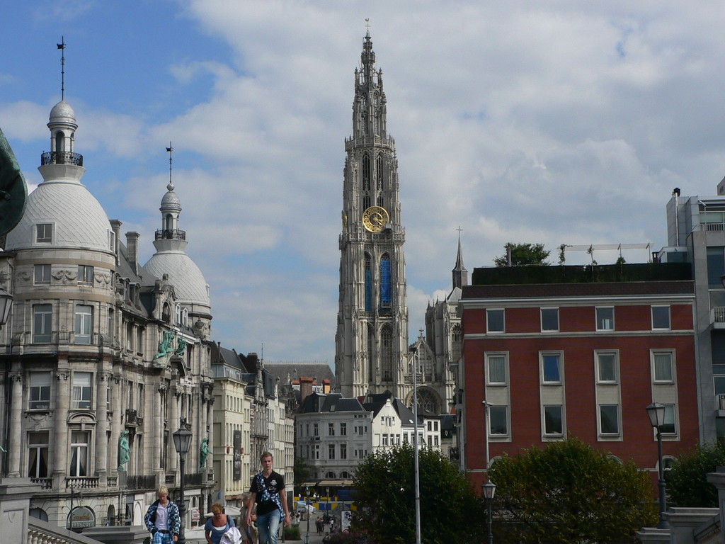 Blick auf die Kathedrale in Antwerpen