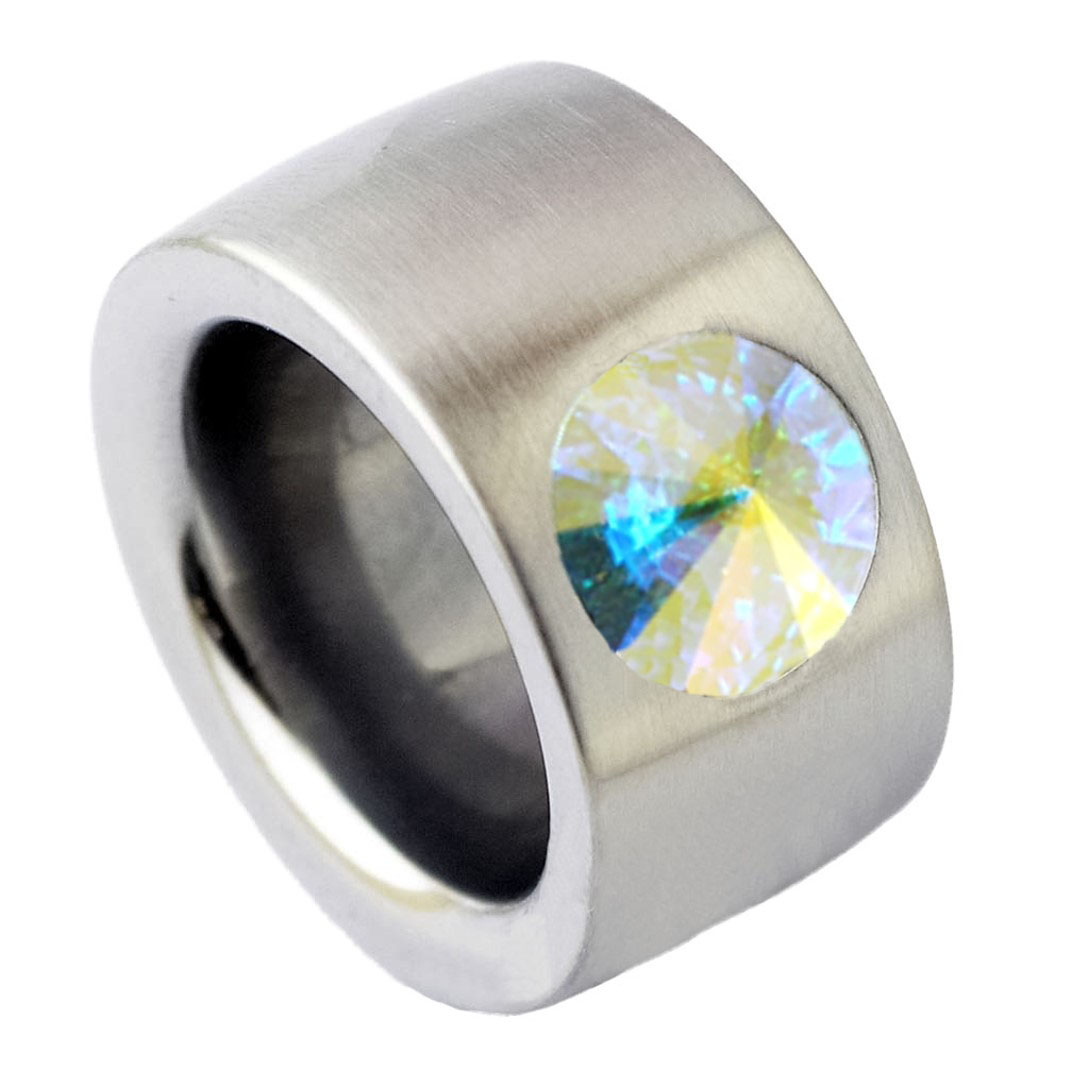 Edelstahlring mit Zirkonia RB14-01AB