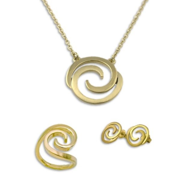 Edelstahlschmuck Set vergoldet