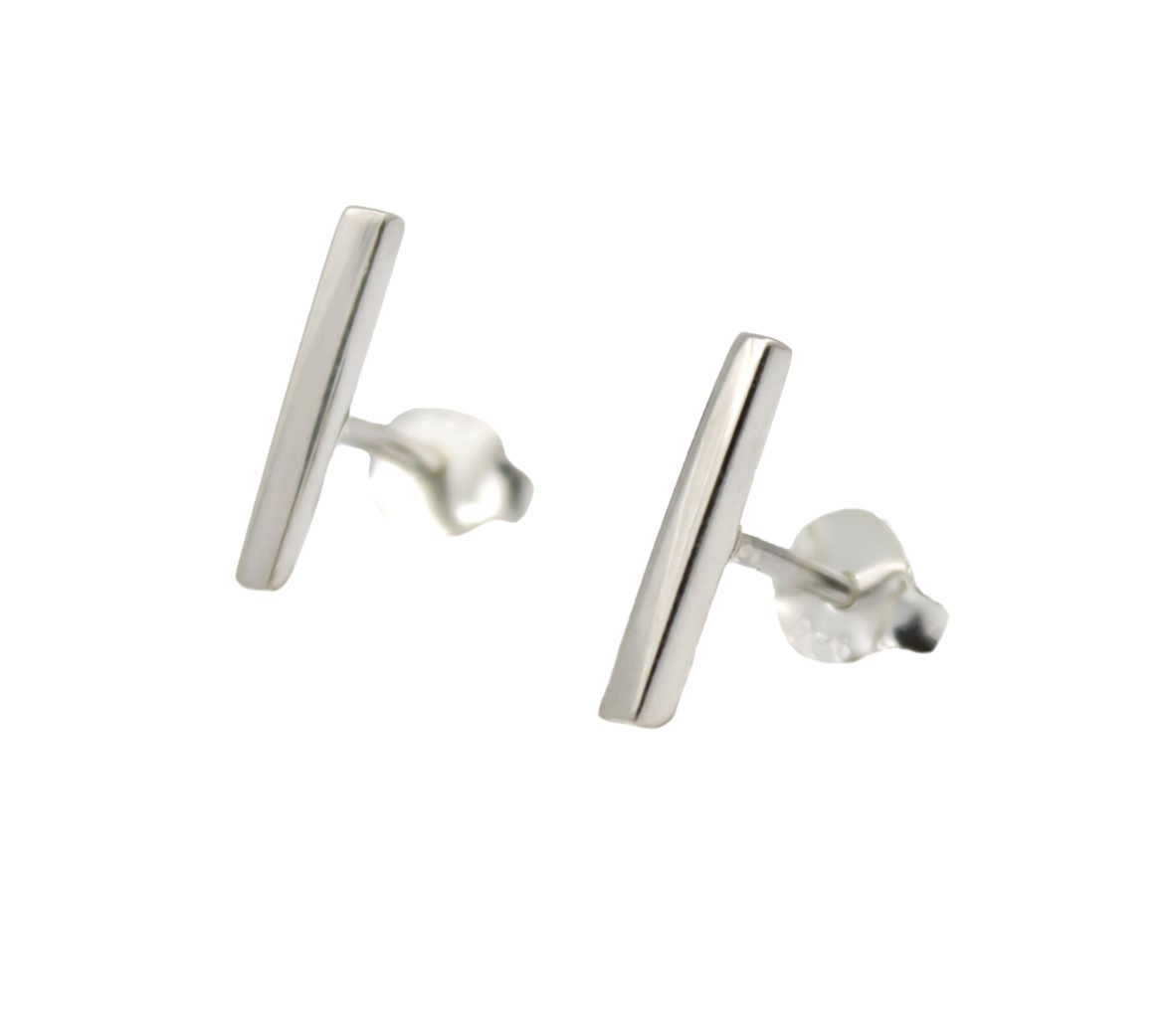 schlichte Ohrstecker Silber Stab