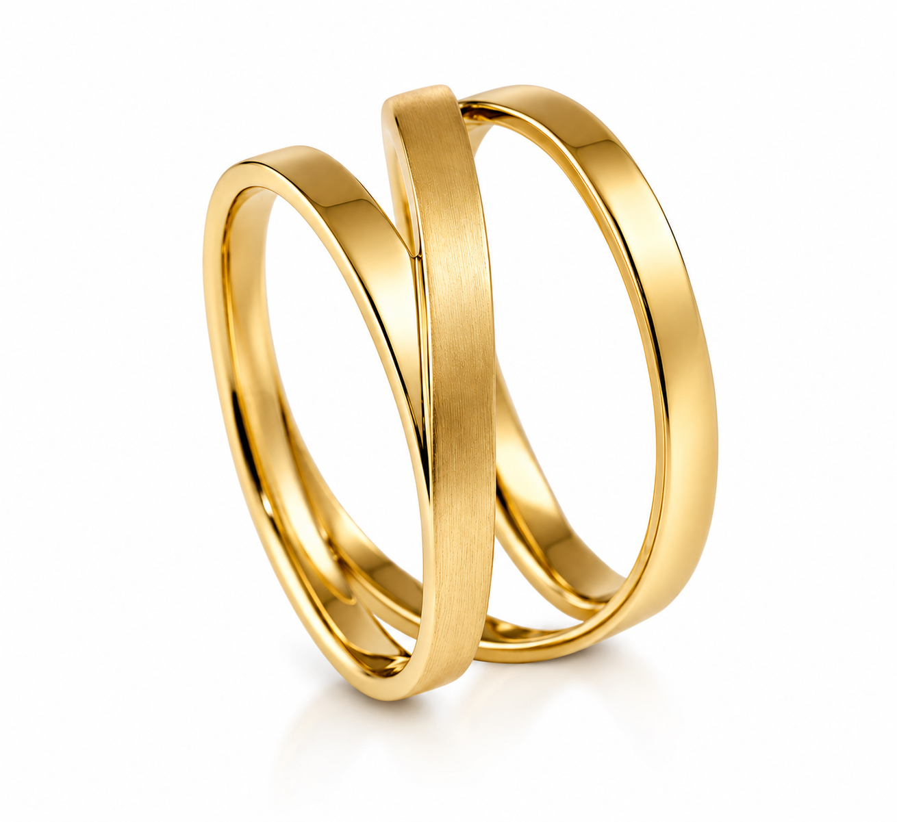 Vergoldeter Edelstahl Ring RH445 mit modernem Design