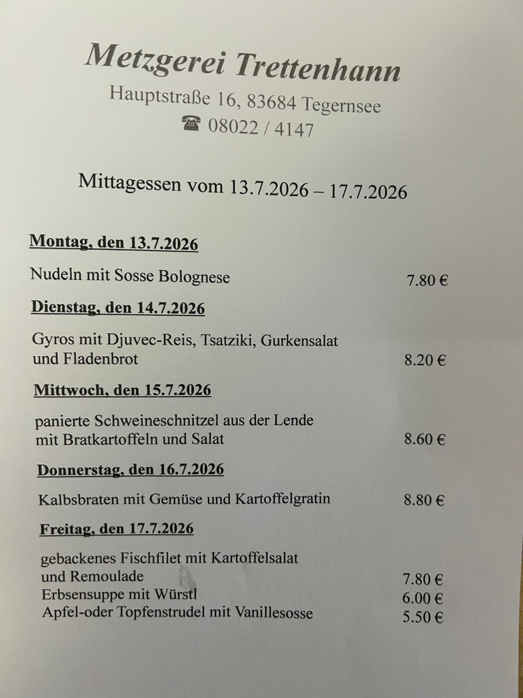 Mittagskarte KW 29