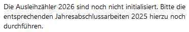 Ausleihzähler initialisieren