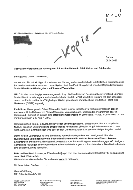 "Nepper, Schlepper, Bauernfänger" - MPLC-Rundbrief