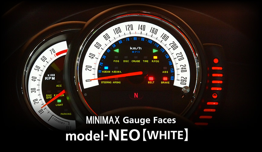 model-NEO（WHITE）／mini f56 メーター 内装 パーツ