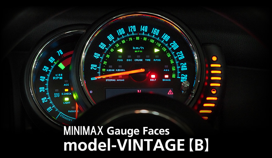 model-VINTAGE(BLUE):STANDARD／mini f56 メーター 内装 パーツ