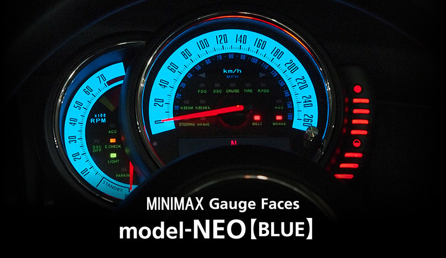 model-NEO(BLUE)／mini f56 メーター 内装 パーツ