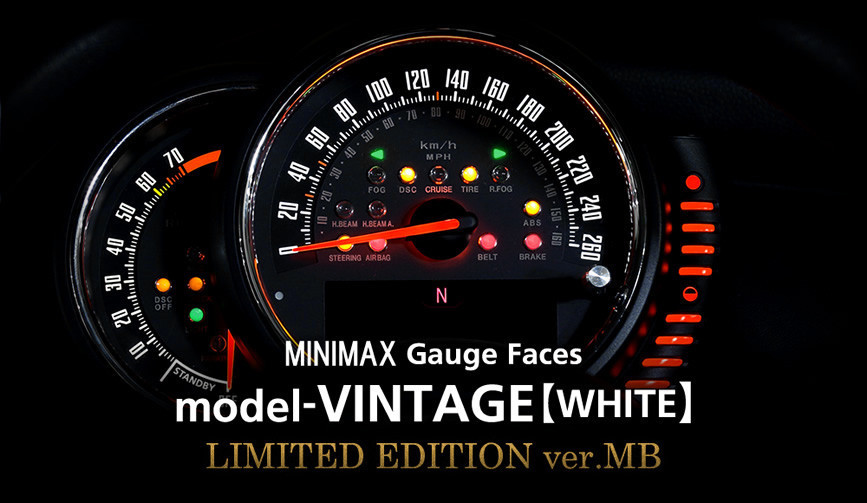 model-VINTAGE(WHITE):LIMITED EDITION ver.MB／mini f56・f55 メーター 内装 パーツ