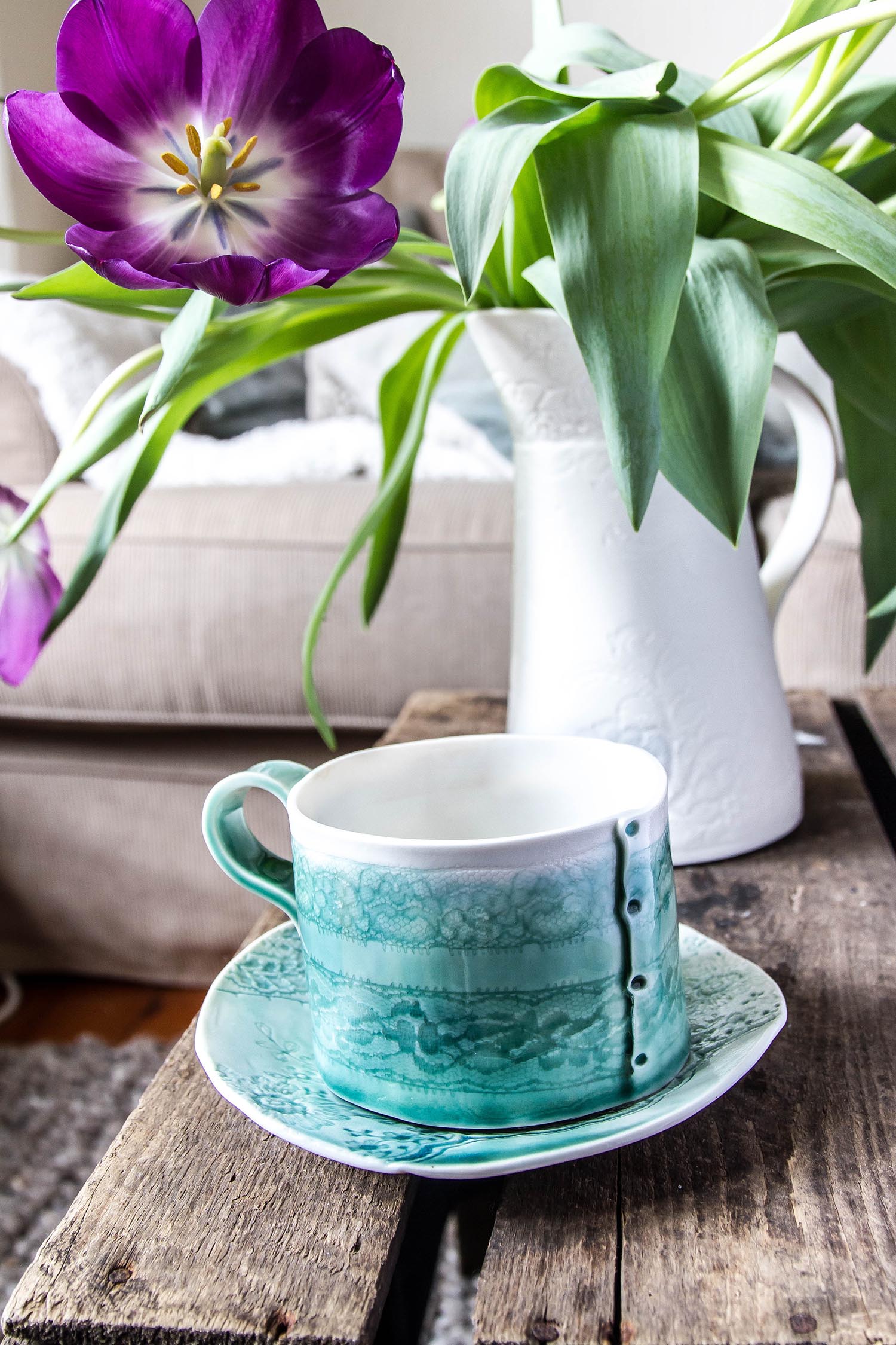 Porcelain Cups and Porcelain Mugs Cath Ball Stitched Ceramics