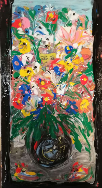 "Versteckt in Blumenvase"